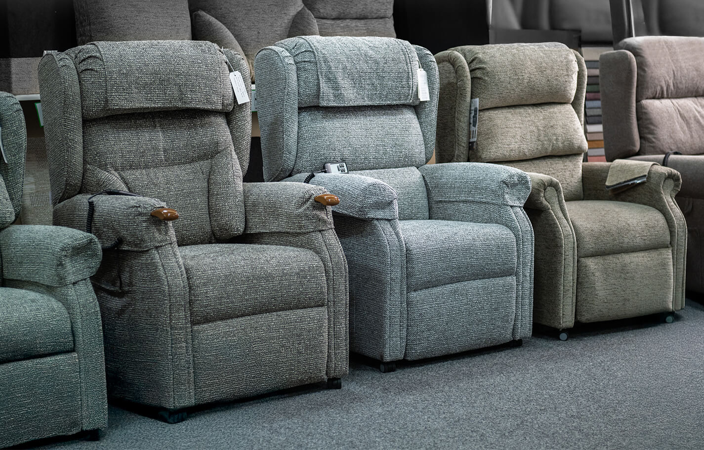 A range of riser recliner chairs at Easi Way Mobility